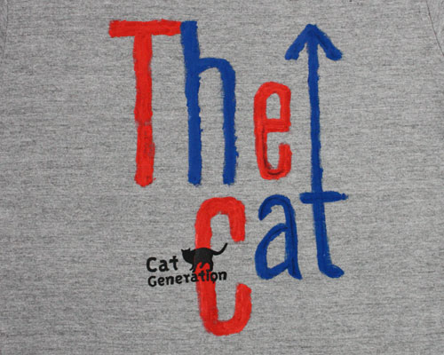 【猫柄】カツミアート（松下カツミ）T-シャツ：『THE CAT』（Bタイプ）（イラスト部分）