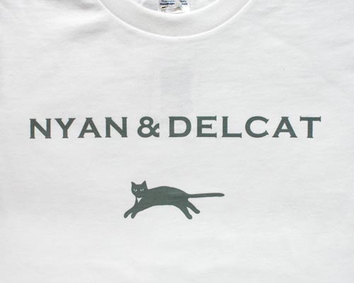 【猫柄】カツミアート（松下カツミ）T-シャツ：NYAN & DELCAT（イラスト部分）