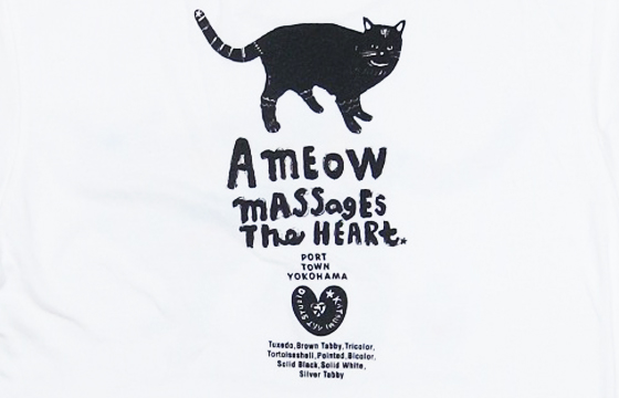 【猫柄】カツミアート（松下カツミ）T-シャツ：ツ：MEOW