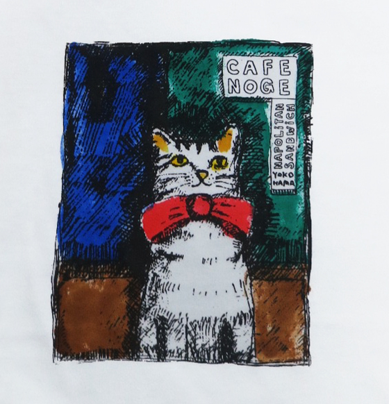 【猫柄】カツミアート（松下カツミ）T-シャツ：リボンキャット（イラスト部分）