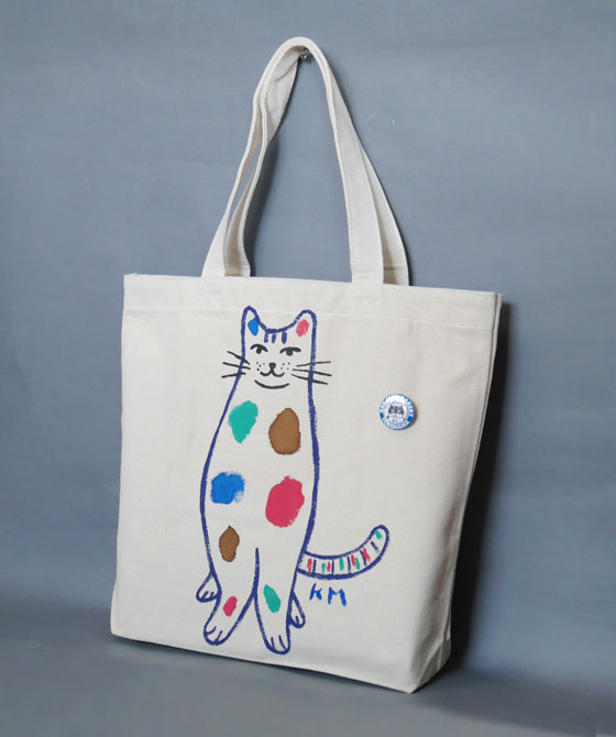 【猫柄】カツミアート（松下カツミ）トートバッグ（大）：カラフルキャット