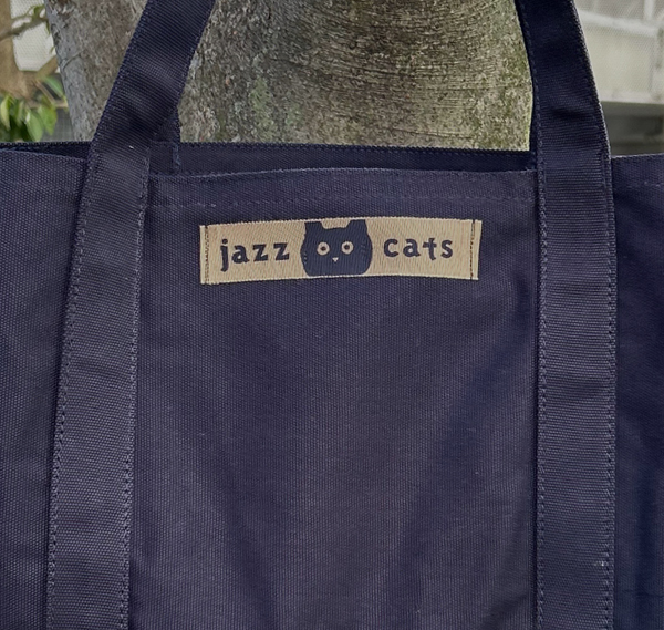 猫柄】カツミアート（松下カツミ）ウルトラヘヴィーキャンバストートバッグ（特大）：クロックムッシュ